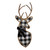 27" Black and White Fabric Deer Head Christmas Wall Decor