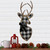 27" Black and White Fabric Deer Head Christmas Wall Decor