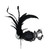 Steampunk Masquerade Metal Lace Monocle Eye Feather Costume Mask w/Chain - BPI-17782-BK