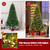 Costway 6FT/7FT/8FT Artificial Xmas Tree with 821/1188/1498 PVC Branch Tips 560/700/880 Warm White LED Lights