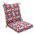 36.5" Interlocking Chains Denim Blue, Khaki and Barn Red Outdoor Patio Square Chair Cushion