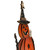 28" Lighted Standing Pumpkin With A Ghost And Bat Halloween Tabletop Decor