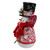 12.5" White and Red Standing Snowman with Shovel Table Top Christmas Decoration