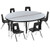 8-Piece Black and Smoke Gray Collaborative Wave Activity Table Set 48"