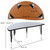 8-Piece Black and Smoke Gray Collaborative Wave Activity Table Set 48"