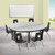 8-Piece Black and Smoke Gray Collaborative Wave Activity Table Set 48"