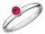 Stackable Expressions Sterling Silver Low 4mm Round Created Ruby Stackable Ring - QSK502T5