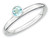 Stackable Expressions Sterling Silver High 4mm Round Simulated Aquamarine Stackable Ring - QSK460T8