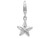 Sterling Silver Rhodium-plated 2-d Diamond-cut Star with Lobster Clasp Charm QCC652T