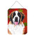 Saint Bernard Red Snowflakes Holiday Christmas Wall or Door Hanging Prints