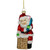 4.75" Santa Down the Chimney Hanging Glass Christmas Hanging Ornament