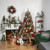 55" Red Vintage Truck with Tree Christmas Garland on Jute Rope