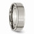 Chisel Titanium Ridged Edge 7mm Brushed and Polished Wedding Band TB197 - TB197K135