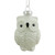3ct Silver and White Owl Matte Glass Christmas Ornaments 2.5"