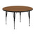 48" Round Oak Brown Thermal Laminate Activity Table with Height Adjustable Short Legs