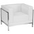 35" Melrose White and Gray Solid Contemporary Modular Upholstery Chair