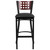 43" Black Contemporary Cutout Back Upholstered Bar Stool