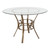 45" Clear and Matte Gold Round Dining Table with Glass Top
