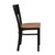 32.5" Black Circle Back Metal Restaurant Chair with Cherry Wood Seat