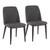 Set of 2 Charcoal Grey Fabric and Black Wooden Tintori Dining Chair, 33”