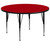60'' Round Red Thermal Laminate Activity Table with Height Adjustable Short Legs