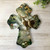 8" Brown and Green Biblical Quoted Deer Wall Cross