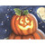 Navy Blue and Orange Pumpkin with Swarovski Crystals Square Halloween Pizazz Wall Art Decor 10" x 10"