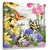 Yellow and Purple Butterfly Garden Pizazz Print Framed Wall Decor 10" x 10"