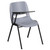32'' Gray and Black Right Handed Flip-Up Table Arm Ergonomic Shell Chair