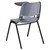32'' Gray and Black Right Handed Flip-Up Table Arm Ergonomic Shell Chair