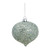 4" Sage Green and Silver Glittered Iced Onion Christmas Tree Ornament