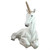 18.5" White Iridescent Resting Unicorn Outdoor Garden Statue
