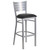 43.5" Silver Slat and Black Restaurant Bar Stool with Back