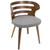 28" Brown Walnut and Gray Fabric Cosi Mid-Century Modern Dining Chair