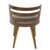 28" Brown Walnut and Gray Fabric Cosi Mid-Century Modern Dining Chair