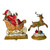 Set of 2 Gold Santa and Reindeer Glittered Christmas Stocking Holders 9.5”