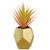 8" Green Artificial Sword Grass in a Gold Geometric Pot
