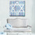 Blue and White Star of David IV Square Wall Art Decor 12" x 12"