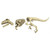 3pc Beige and Gray Raptor Skeleton Outdoor Garden Statue 27"
