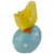 4" Yellow Chick Perched on a Blue Easter Egg Tabletop Decor