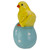 4" Yellow Chick Perched on a Blue Easter Egg Tabletop Decor