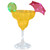 36" LED Lighted Yellow and White Sisal Margarita Glass Outdoor Decoration