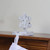 7.25" White and Black Marbled Snowflake Christmas Stocking Holder