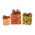 Set of 3 Pre-Lit Red and Green Glitter Gift Box Outdoor Christmas Yard Decors 10"