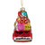 4" Red Fire Truck with Santa and Presents Glass Christmas Ornament