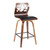 Set of 2 Backrest and Padded Black Faux Leather Seat Mid Century Modern Counter Stools 36.75"
