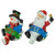 Santa "Noel" and Snowman "Joy" Glitter Christmas Stocking Holders - 5" - Set of 2