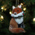 6.5" Brown and White Hanging Stuffed Fox Christmas Ornament