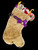 21.5" Purple and Beige Doodle Dog Christmas Stocking
