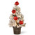 2' Pre-Lit Potted Snowy Bristle Pine Medium Artificial Tabletop Christmas Tree, White LED Lights